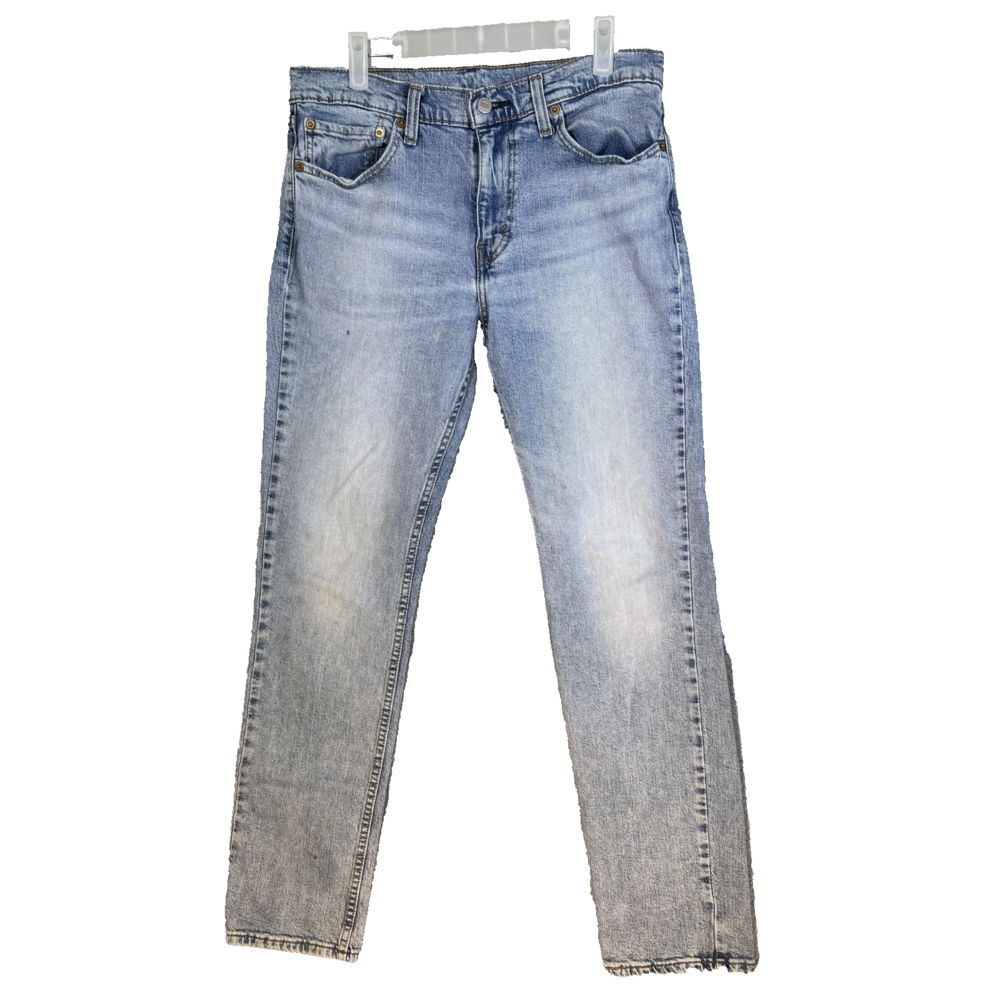 Levi's 511 Jeans Mens 32x32 Light Wash Blue Slim Fit Denim Mid Rise Zip Fly